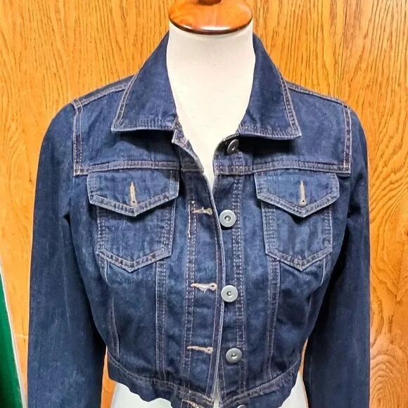 EUC Mossimo Supply Co Short Denim Jacket Size Medium #BK5 - Picture 7 of 7